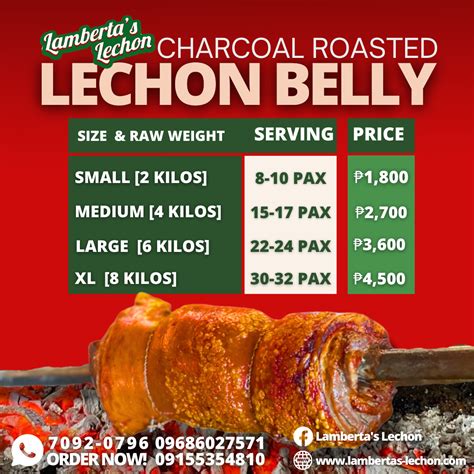 la loma lechon price list 2021|LIST: Where To Buy Lechon, Lechon Belly, And .